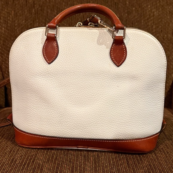 Dooney & Bourke Pebble Grain Zip Zip Satchel in White - Picture 2 of 15